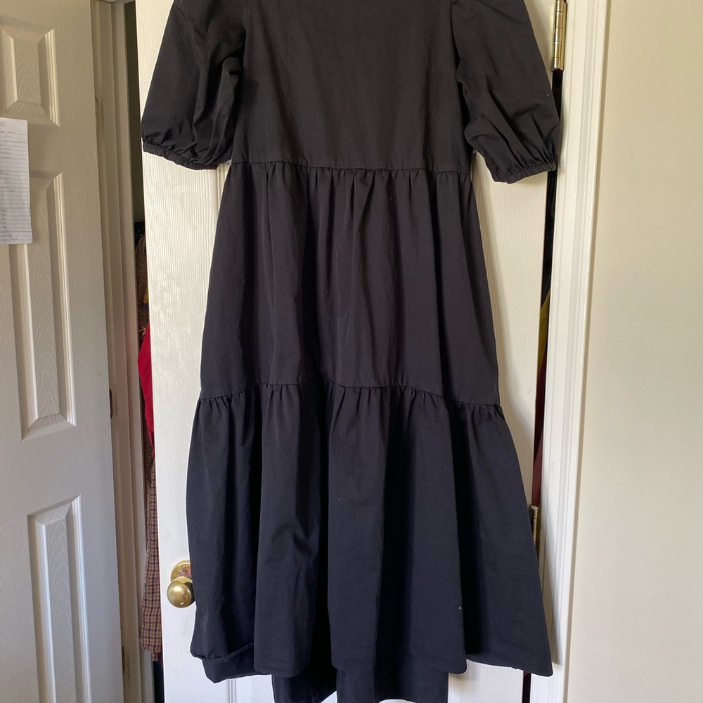 Zara midi tired poplin dress